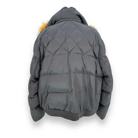 Marc New York Mens Coyote Fur Trim Down Jacket Bomber Winter Coat Navy XL - Picture 11 of 11